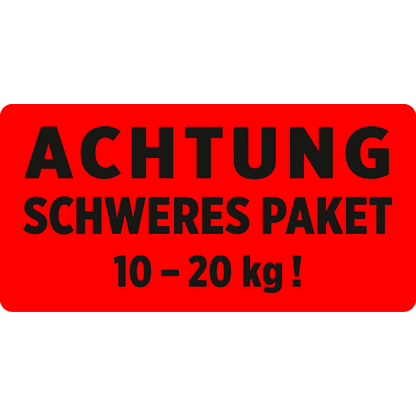 Artikelbild 2 für AVERY Zweckform Warnetiketten rot »ACHTUNG SCHWERES PAKET 10-20 kg!« 100,0 x 50,0 mm, 1 Etiketten , Artikelnummer 609398
