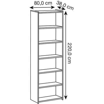 Artikelbild 3 für Kerkmann Aktenregal Lago weiß 80,0 x 38,0 x 220,0 cm, 1 St., Artikelnummer 308371