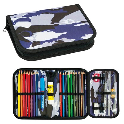 Artikelbild für EBERHARD FABER Federmäppchen befüllt Camouflage grau 32-teilig, 19,6 x 13,2 cm, Artikelnummer 106686