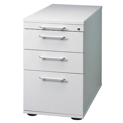 Artikelbild für HAMMERBACHER Solid Standcontainer lichtgrau 4 Auszüge Kunststoff-Relinggriff silber 42,8 x 80,0 x 72,0 - 76,0 cm, Artikelnummer 984476