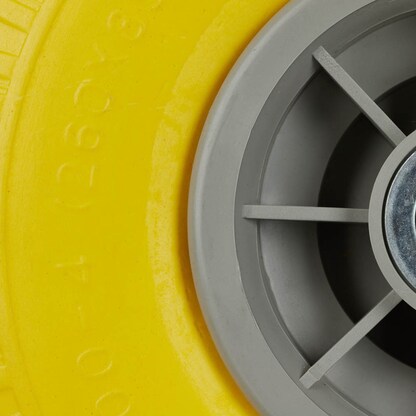 Artikelbild 4 für relaxdays Sackkarrenräder luftbereift gelb, grau Vollgummi Felgen, Achse 2,0 cm, Artikelnummer 452381