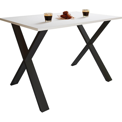 Artikelbild für VCM my home Esstisch Xona weiß rechteckig, U-Fuß schwarz, 80,0 x 50,0 x 76,0 cm, Artikelnummer 526271
