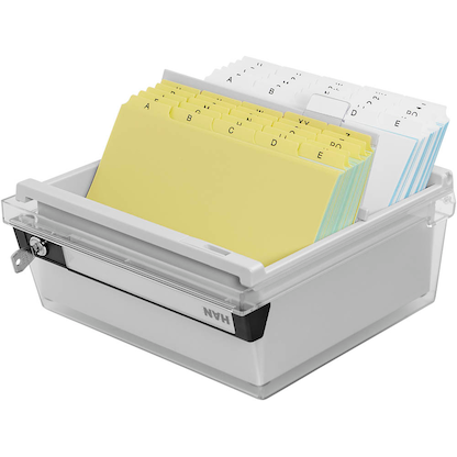 Artikelbild 7 für HAN Karteikasten DIN A5 für 800 Karteikarten lichtgrau mit Deckel, Artikelnummer 694059