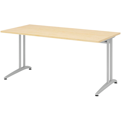 Artikelbild für HAMMERBACHER BS16 Schreibtisch ahorn rechteckig, C-Fuß-Gestell silber 160,0 x 80,0 cm, Artikelnummer 864280