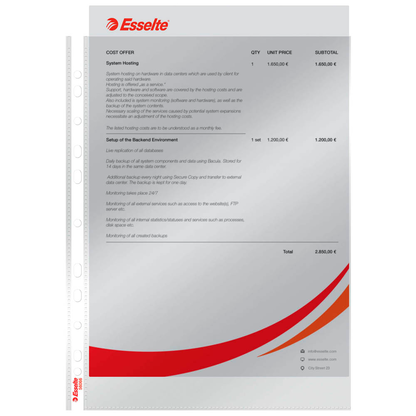 Artikelbild 11 für Esselte Prospekthüllen Standard DIN A4 transparent glasklar 0,05 mm, 100 St., Artikelnummer 431738