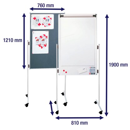 Artikelbild 2 für FRANKEN mobiles Whiteboard KombiFlipchart 76,0 x 121,0 cm grau#!#weiß Filz/Whiteboard, Artikelnummer 532477