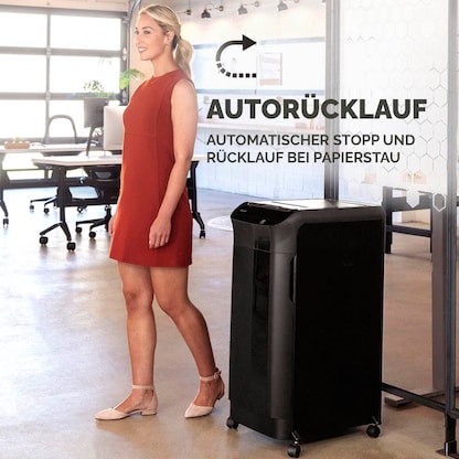 Artikelbild 8 für Fellowes AutoMax 450C Aktenvernichter mit Partikelschnitt P-4, 4 x 38 mm, bis 450 Blatt, schwarz, Artikelnummer 527808