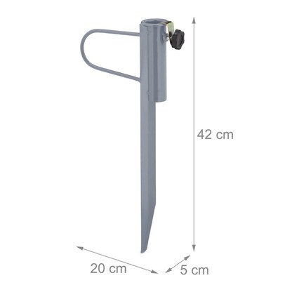 Artikelbild 8 für relaxdays Bodendübel für Sonnenschirm grau, Stahl, Artikelnummer 999593