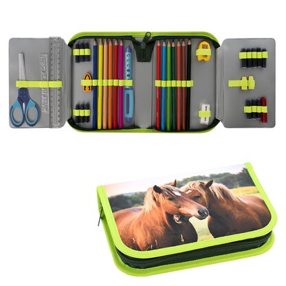 Artikelbild für EBERHARD FABER Federmäppchen befüllt Pferde Motiv 42-teilig, 19,6 x 13,2 cm, Artikelnummer 106809