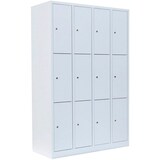 Artikelbild 1 für LÜLLMANN Schließfachschrank signalweiß 520347, 12 Schließfächer 117,0 x 50,0 x 180,0 cm, Artikelnummer 830955
