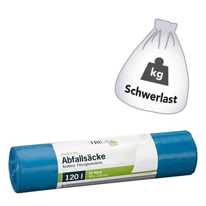 Artikelbild für TRILine® Schwerlastsäcke Öko 120,0 l blau 40,0 µm, 25 St., Artikelnummer 274027