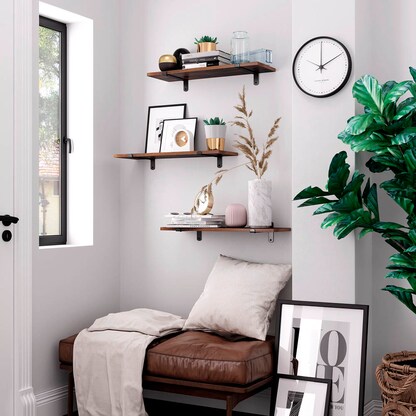 Artikelbild 3 für SONGMICS Wandregale-Set braun, schwarz 60,0 x 20,0 x 7,0 cm, 1 St., Artikelnummer 438758