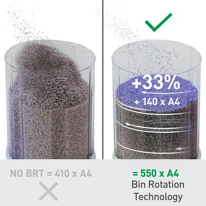 Artikelbild 26 für LEITZ IQ OptiMax Office 550 Aktenvernichter mit Partikelschnitt P-5, 2 x 15 mm, bis 10 Blatt, weiß, Artikelnummer 390167