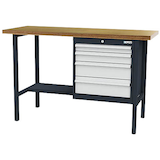 Artikelbild 1 für Simplaflex® Systemeinrichter Werkbank C-Line anthrazit, RAL 7016, lichtgrau, RAL 7035 4 Schubladen 150,0 x 60,0 x 96,0 cm, Artikelnummer 683787