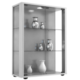 Artikelbild 1 für VCM my home Sintalo Vitrine silber 2 Fachböden mit Beleuchtung, Artikelnummer 781512