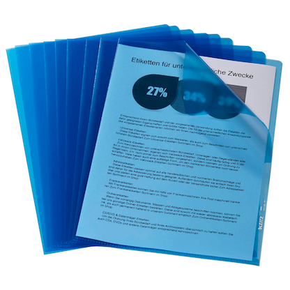 Artikelbild für LEITZ Sichthüllen 4000 DIN A4 blau genarbt 0,13 mm, 100 St., Artikelnummer 944496