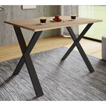 Artikelbild 3 für VCM my home Esstisch Xona sonoma-eiche quadratisch, U-Fuß schwarz, 80,0 x 80,0 x 76,0 cm, Artikelnummer 526527