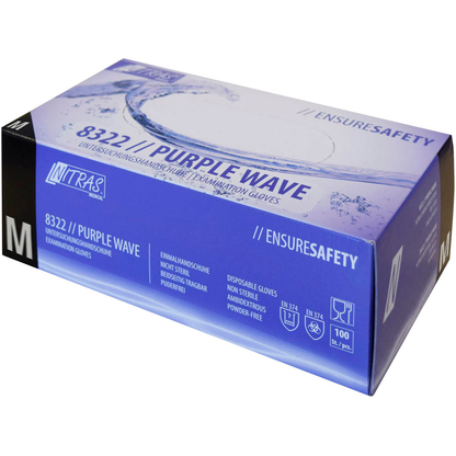 Artikelbild 3 für NITRAS MEDICAL unisex Einmalhandschuhe PURPLE WAVE lila Größe M, 100 St., Artikelnummer 684813