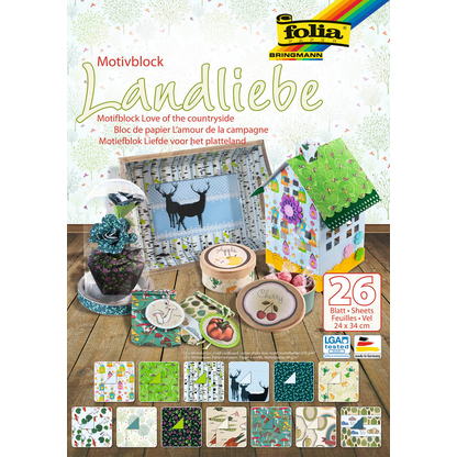 Artikelbild für folia Motivblock Landliebe farbsortiert 80/270 g/qm 26 St., Artikelnummer 963064
