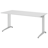 Artikelbild 1 für HAMMERBACHER BS16 Schreibtisch lichtgrau rechteckig, C-Fuß-Gestell silber 160,0 x 80,0 cm, Artikelnummer 861854