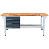 Artikelbild 1 für ADB Werkbank lichtgrau, anthrazitgrau 3 Schubladen 150,0 x 75,0 x 85,0 cm, Artikelnummer 204569