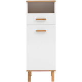 Artikelbild 1 für MÖBELPARTNER Badschrank Padua 142178 weiß glanz, eiche landhaus 40,4 x 35,0 x 114,5 cm, Artikelnummer 673051