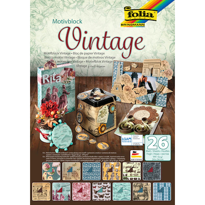 Artikelbild für folia Motivblock Vintage farbsortiert 80/270 g/qm 26 St., Artikelnummer 963243