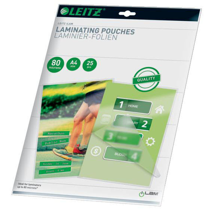 Artikelbild 2 für LEITZ Laminierfolien glänzend für A4 80 micron, 25 St., Artikelnummer 394484