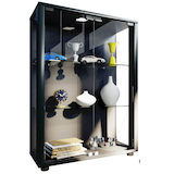 Artikelbild 1 für VCM my home Sintalo Vitrine schwarz 2 Fachböden mit Beleuchtung, Artikelnummer 781599