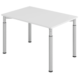 Artikelbild 1 für HAMMERBACHER Mirakel höhenverstellbarer Schreibtisch lichtgrau rechteckig, 4-Fuß-Gestell silber 120,0 x 80,0 cm, Artikelnummer 998906