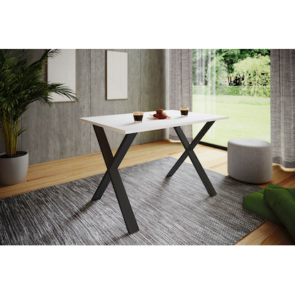 Artikelbild 3 für VCM my home Esstisch Xona weiß rechteckig, U-Fuß schwarz, 80,0 x 50,0 x 76,0 cm, Artikelnummer 526271