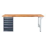 Artikelbild 1 für ADB Werkbank lichtgrau, anthrazitgrau 6 Schubladen 200,0 x 75,0 x 85,0 cm, Artikelnummer 204588