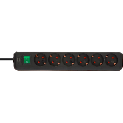 Artikelbild 6 für brennenstuhl Eco-Line 6-fach Steckdosenleiste mit Schalter 1,5 m schwarz, Artikelnummer 554586