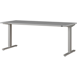 Artikelbild 1 für GERMANIA Agenda Office Schreibtisch lichtgrau rechteckig, T-Fuß-Gestell silber 180,0 x 80,0 cm, Artikelnummer 121891