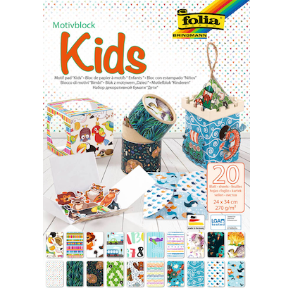 Artikelbild für folia Motivblock Kids farbsortiert 270 g/qm 20 St., Artikelnummer 963344