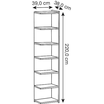Artikelbild 2 für Kerkmann Aktenregal Lago weiß 39,0 x 38,0 x 220,0 cm, 1 St., Artikelnummer 308472
