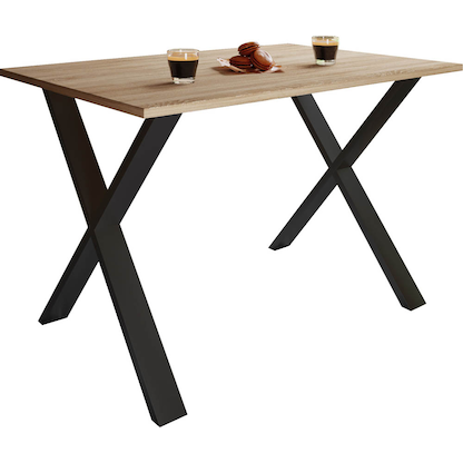 Artikelbild für VCM my home Esstisch Xona sonoma-eiche quadratisch, U-Fuß schwarz, 80,0 x 80,0 x 76,0 cm, Artikelnummer 526527