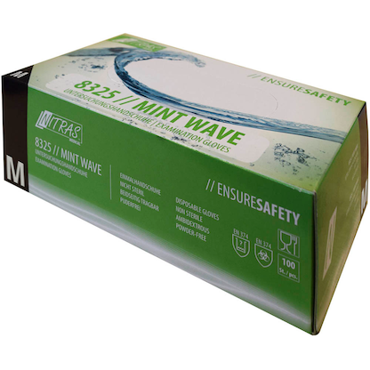 Artikelbild 3 für NITRAS MEDICAL unisex Einmalhandschuhe MINT WAVE grün Größe M, 100 St., Artikelnummer 684867