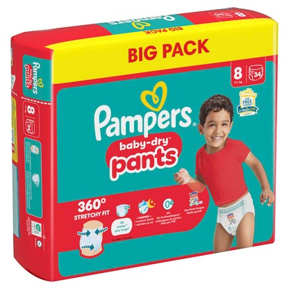 Artikelbild für Pampers® Windeln baby-dry™ BIG PACK Gr. 8 (17+ kg) für Kids und Teens, 34 St., Artikelnummer 585352