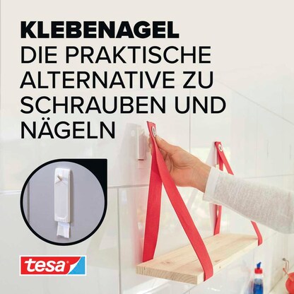 Artikelbild 2 für tesa Powerstrips Klebenägel für max. 3,0 kg, 2,4 x 6,4 cm, 2 St., Artikelnummer 738819
