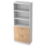 Artikelbild 1 für HAMMERBACHER Regalschrank Akandia, V7300/W/E/NU weiß, eiche 80,0 x 42,0 x 200,4 cm, 1 St., Artikelnummer 626782