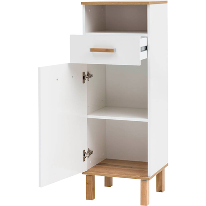 Artikelbild 6 für MÖBELPARTNER Badschrank Padua 142178 weiß glanz, eiche landhaus 40,4 x 35,0 x 114,5 cm, Artikelnummer 673051