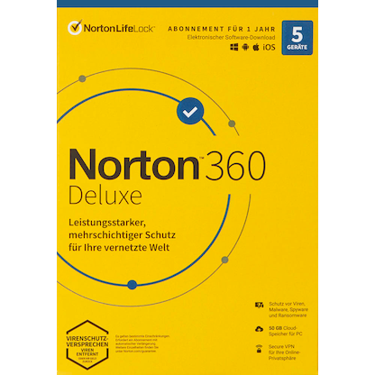 Artikelbild 2 für Norton 360 Deluxe Sicherheitssoftware Vollversion (PKC), Artikelnummer 720187