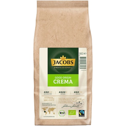 Artikelbild für JACOBS Good Origin Café Crema Bio-Kaffeebohnen, Arabicabohnen 1000 g, Artikelnummer 513501
