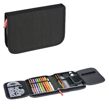 Artikelbild für BRUNNEN Federmäppchen befüllt schwarz 16-teilig, 19,5 x 13,5 cm, Artikelnummer 925984