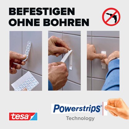 Artikelbild 3 für tesa Powerstrips Klebenägel für max. 3,0 kg, 2,4 x 6,4 cm, 2 St., Artikelnummer 738819
