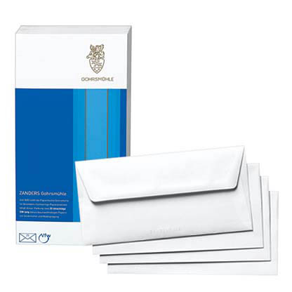 Artikelbild für GOHRSMÜHLE Briefumschläge DIN lang ohne Fenster weiß nassklebend 25 St., Artikelnummer 733386