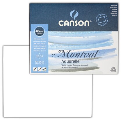 Artikelbild für canson Aquarellblock Montval 19,0 x 24,0 cm 300 g/qm, 12 Blatt, 1 Block, Artikelnummer 872460
