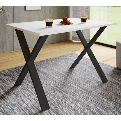 Artikelbild 4 für VCM my home Esstisch Xona weiß rechteckig, U-Fuß schwarz, 80,0 x 50,0 x 76,0 cm, Artikelnummer 526271