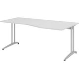 Artikelbild 1 für HAMMERBACHER Altus Schreibtisch lichtgrau Trapezform, C-Fuß-Gestell silber 180,0 x 80,0/100,0 cm, Artikelnummer 963769